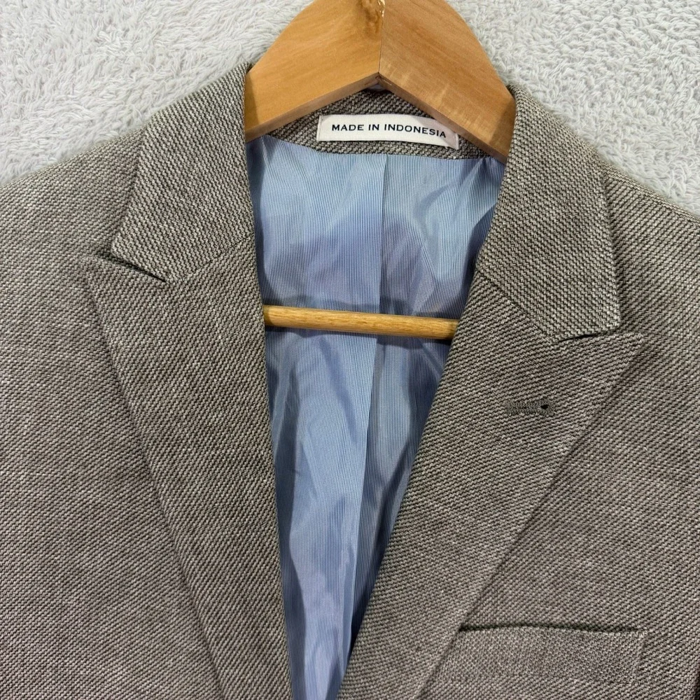 Joseph Abboud Men 38R Slim Fit Sport Coat Heritage Comero Linen Wool Elbow Patch